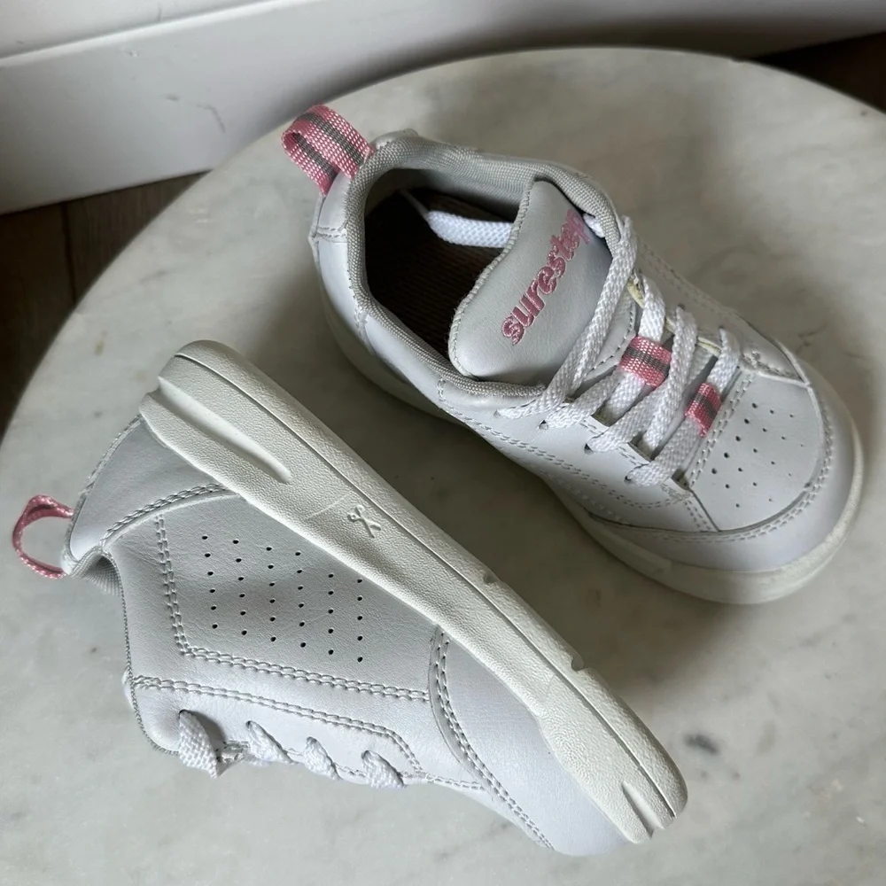 Surestep Toddler Girl Walking Support Shoes sneakers size 9 Pink White - Picture 10 of 11